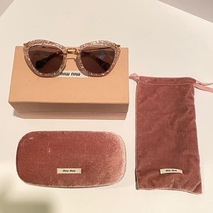 Miu Miu Glitter Cat-Eye Sunglasses